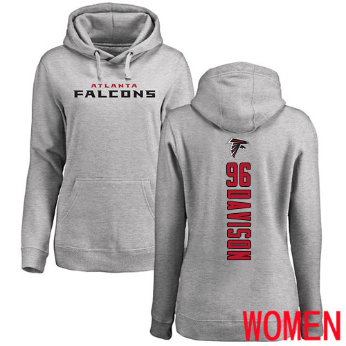 Atlanta Falcons Ash Women Tyeler Davison Backer NFL Football #96 Pullover Hoodie Sweatshirts